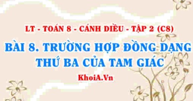 Trường hợp đồng dạng thứ Ba của tam giác: Góc-Góc? Toán 8 bài 8 Cánh diều Tập 2 C8